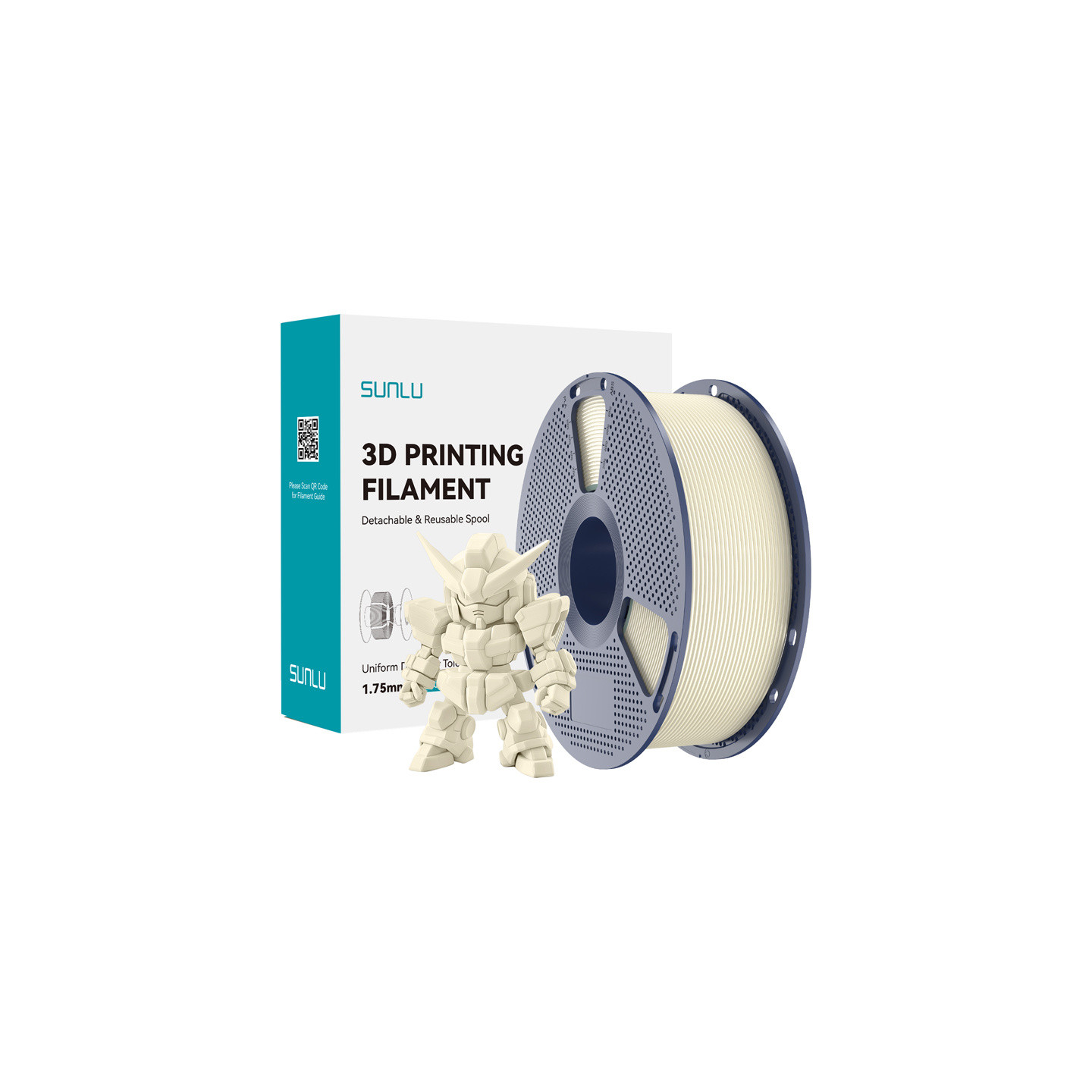 Sunlu PLA+ 2.0 Filament (Ivory)