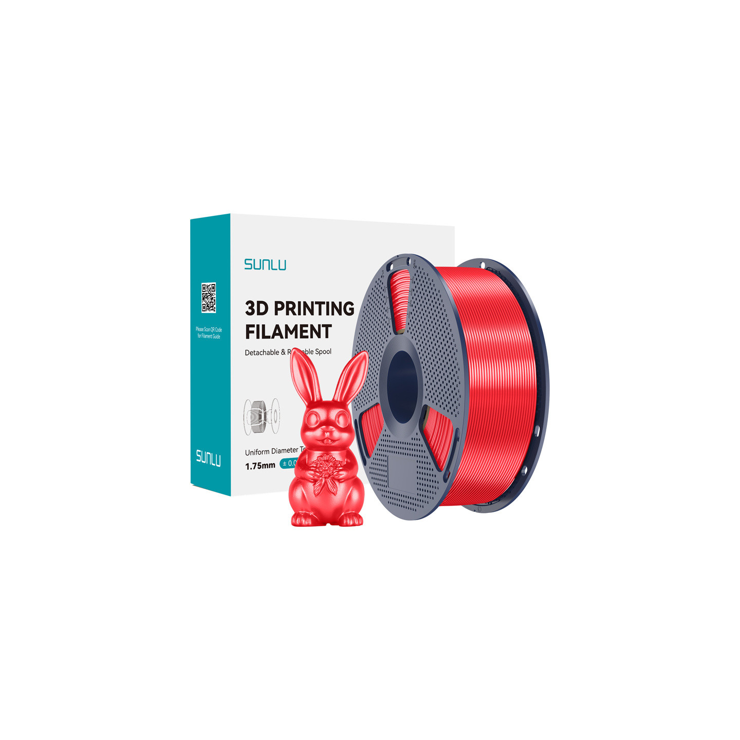 Sunlu PLA+ Silk Filament (Red)