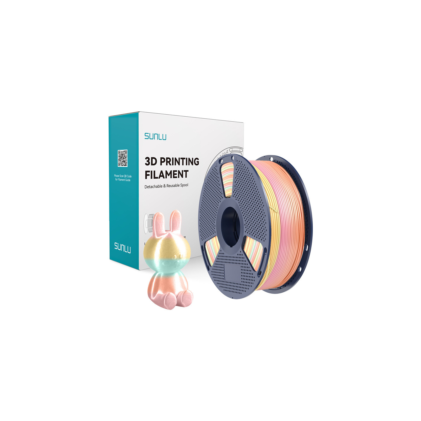Sunlu PLA+ Silk Filament (Rainbow) 05