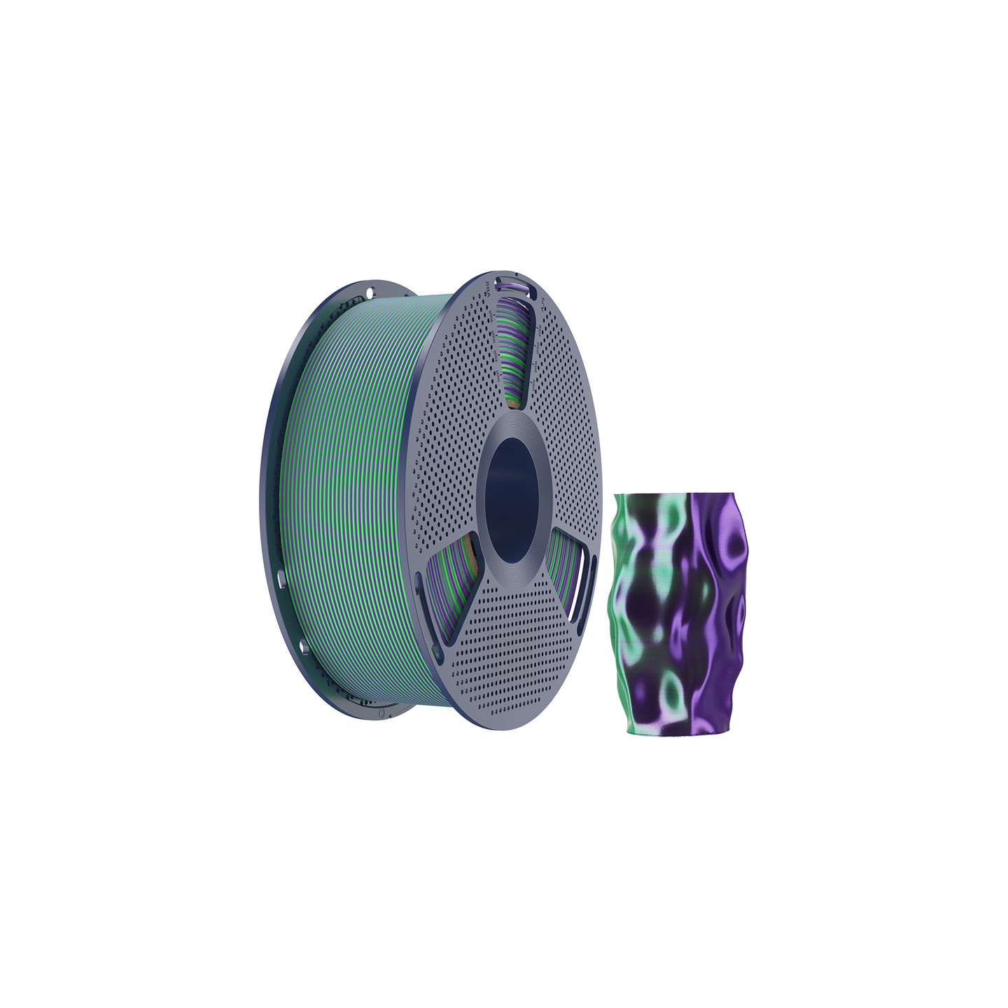 Sunlu PLA+ Silk Dual Color Filament (green and purple)