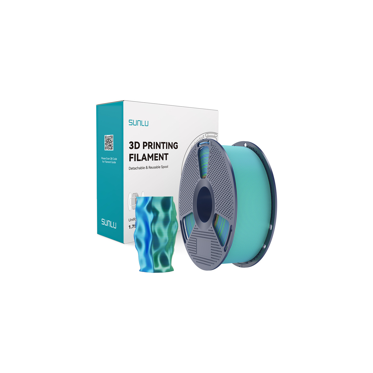 Sunlu PLA+ Silk Dual Color Filament (blue-green)