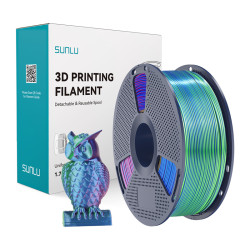View product Sunlu PLA+ Silk Tri-Color Filament (blue-green-purple)