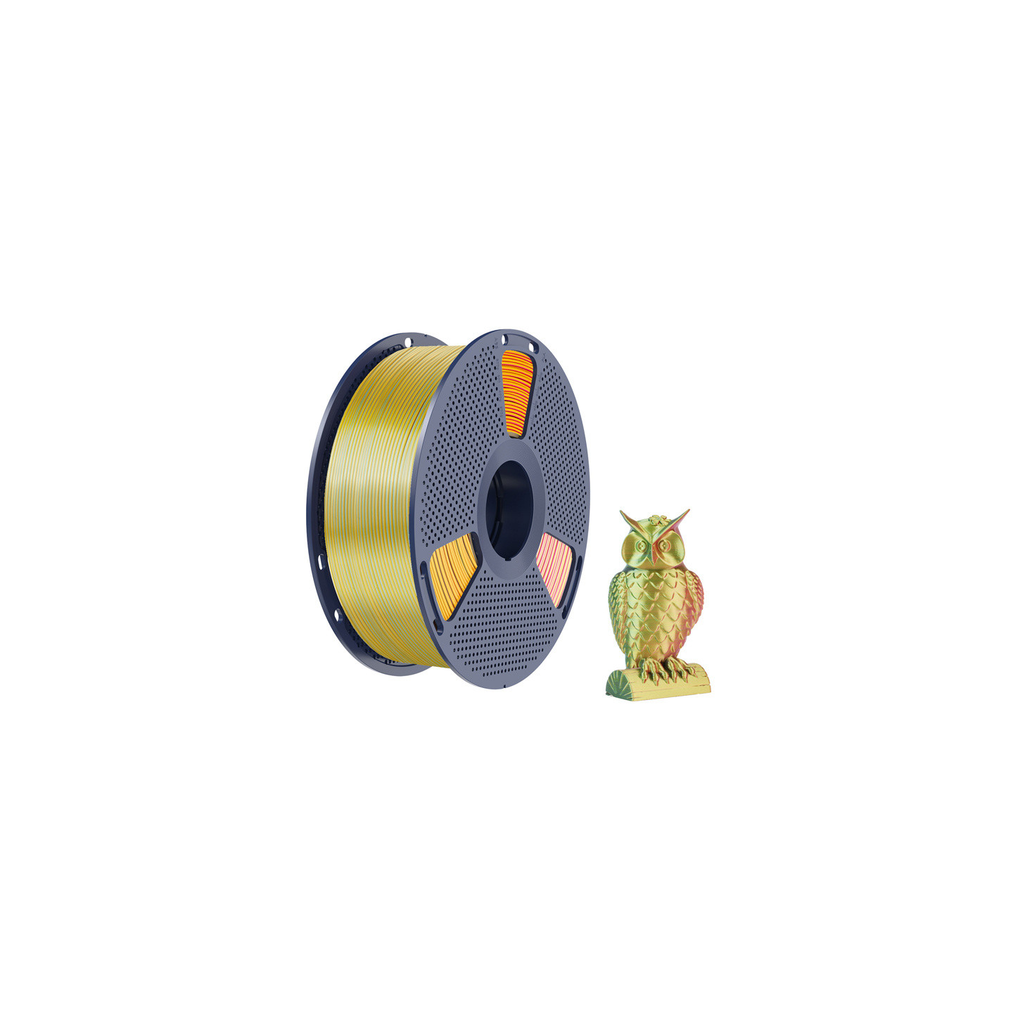 Sunlu PLA+ Silk Tri-Color Filament (red, yellow, and green)