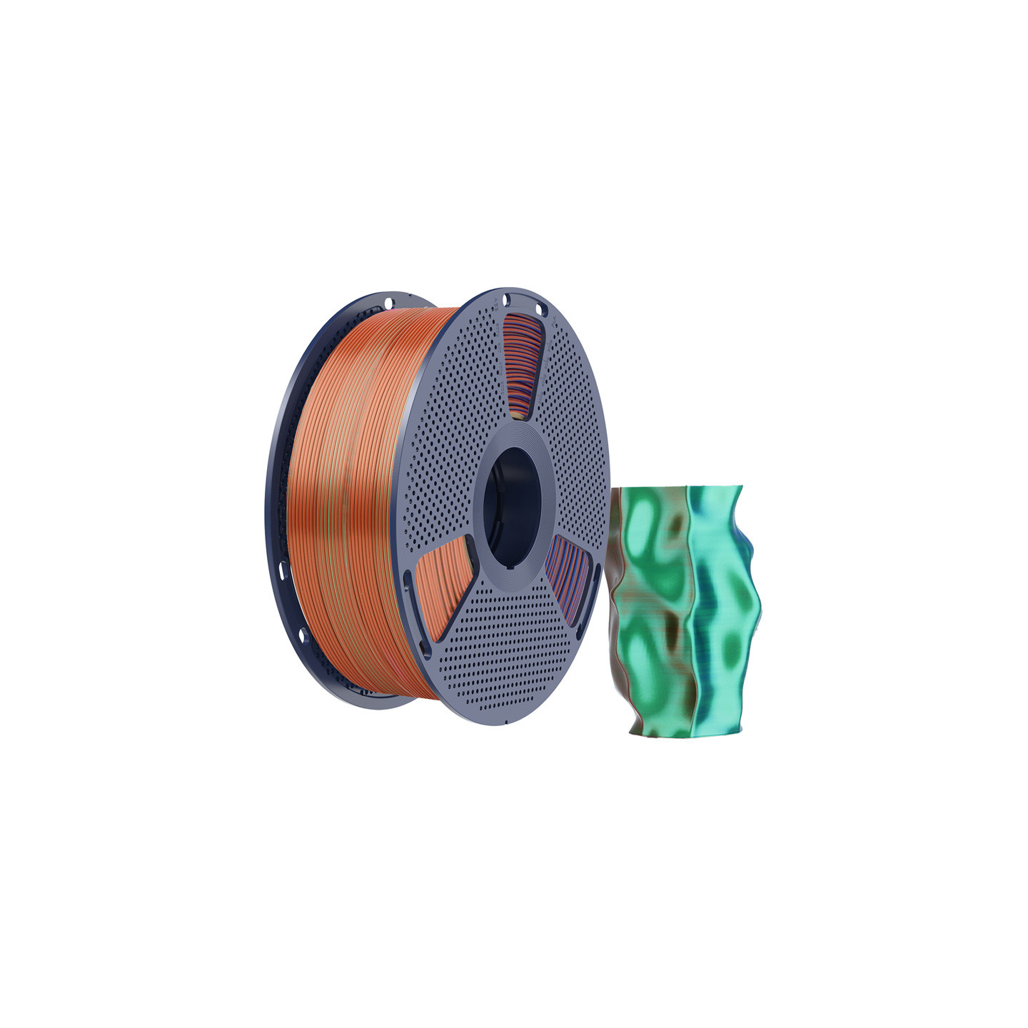 Sunlu PLA+ Silk Tri-Color Filament (orange, blue, and green)
