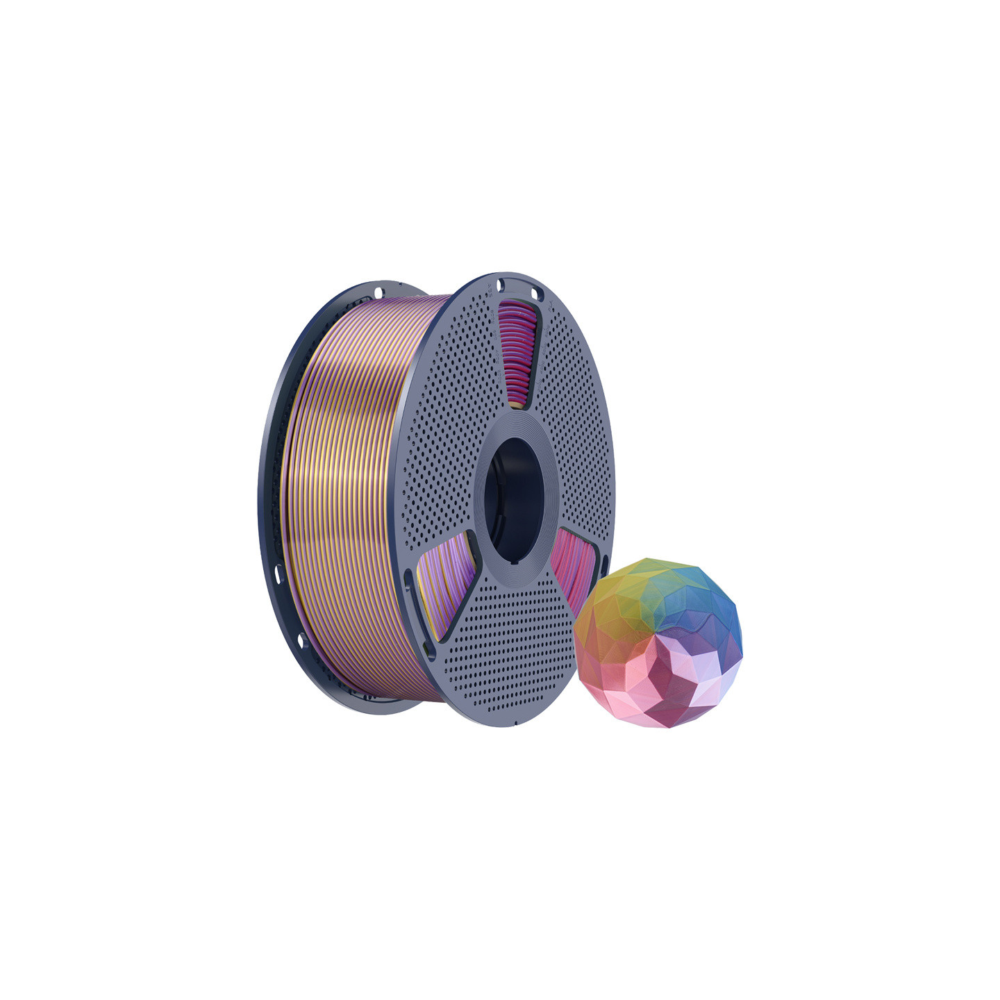 Sunlu PLA+ Silk Forth-Color Filament (blue-purple-red-gold)