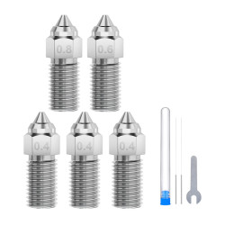 View product ELEGOO Neptune 4 / 4 Pro Hardened Steel Nozzle Set (0.4 mm x3, 0.6 mm x1, 0.8 mm x1)