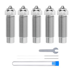 View product ELEGOO Neptune 4 Plus / 4 Max Hardened Steel Nozzle Set (0.4 mm x3, 0.6 mm x1, 0.8 mm x1)