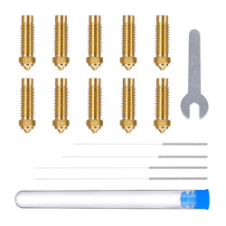 View product ELEGOO Neptune 4 Plus / 4 Max Brass Nozzle Set (0.4 mm x4, 0.6 mm x2, 0.8 mm x2, 1.0 mm x2)