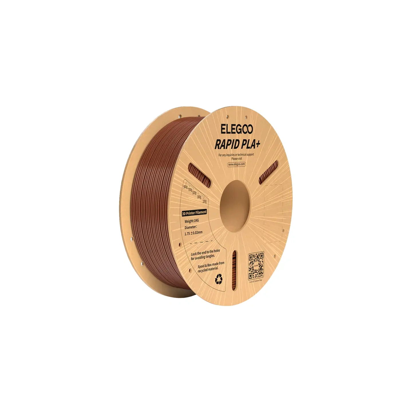ELEGOO Rapid PLA+ Filament (Brown)