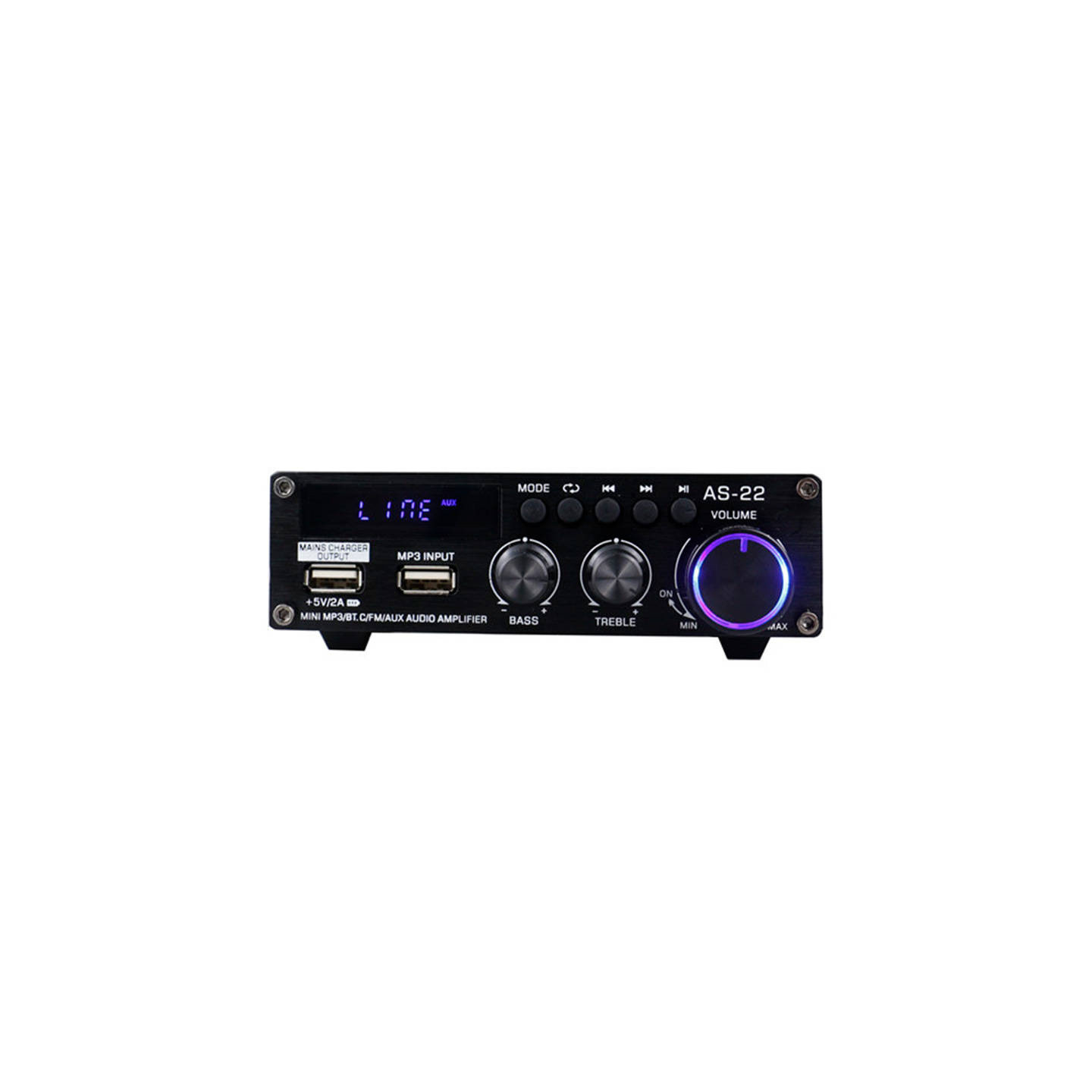 Blitzwolf AS-22 audio amplifier, 45W, Bluetooth 5.0, USB + remote control (black)