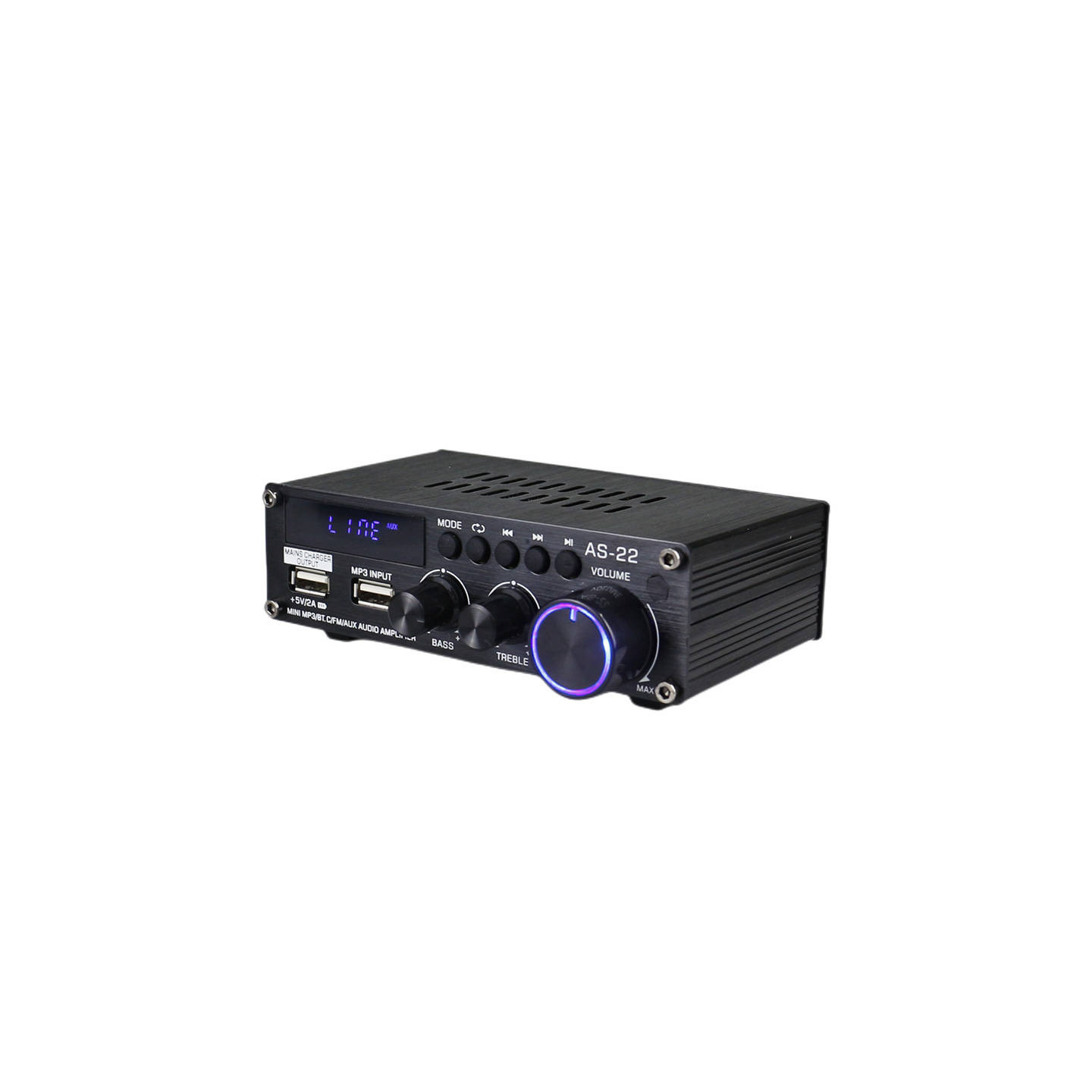 Blitzwolf AS-22 audio amplifier, 45W, Bluetooth 5.0, USB + remote control (black)