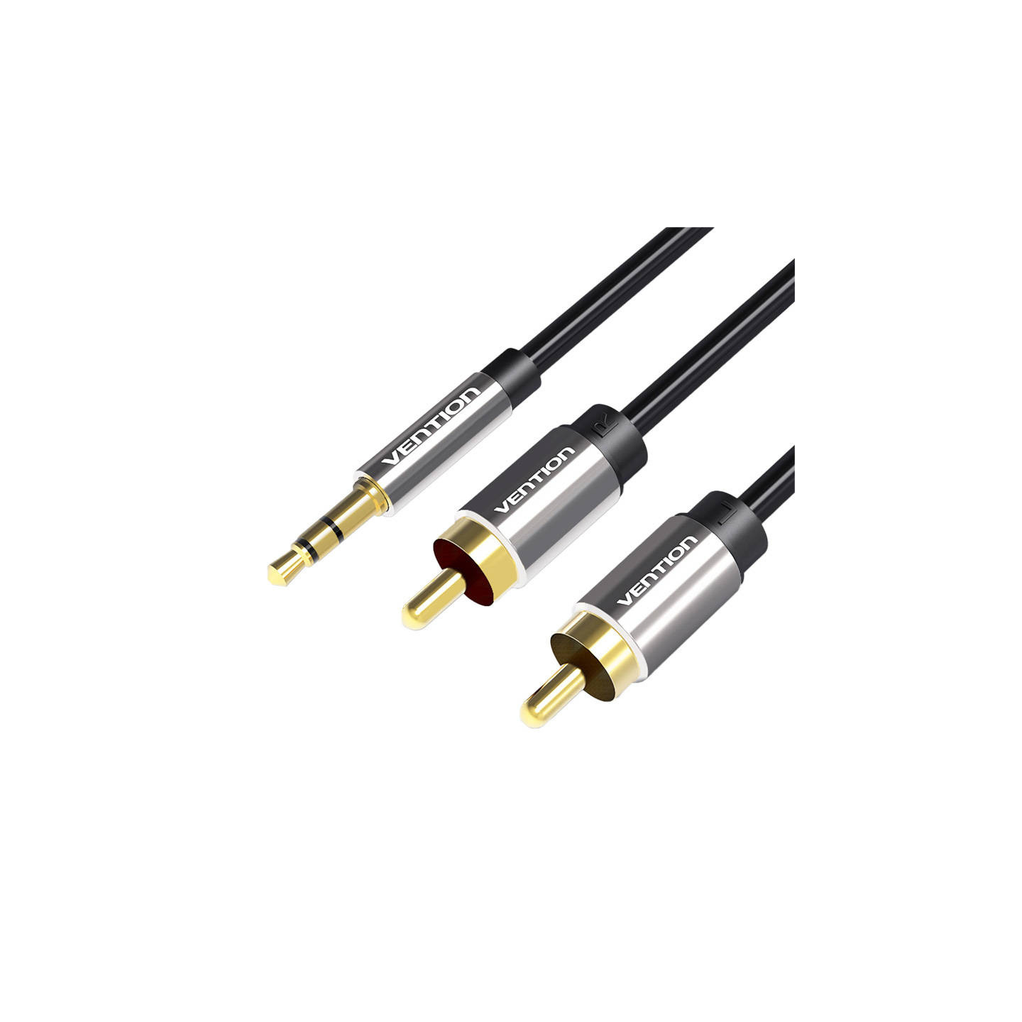 Cable Audio 2xRCA to 3.5mm Vention BCFBD 0.5m (black)