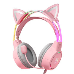 View product ONIKUMA X15Pro Gaming Headphones Pink/Cat Ears
