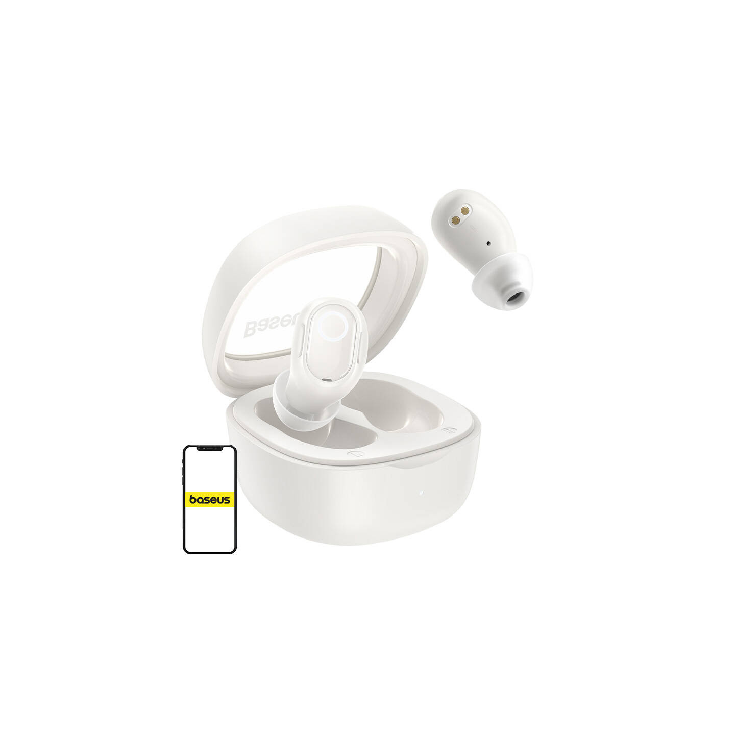 Wireless headphones Baseus Bowie WM02 TWS, Bluetooth 5.0 (white) OS