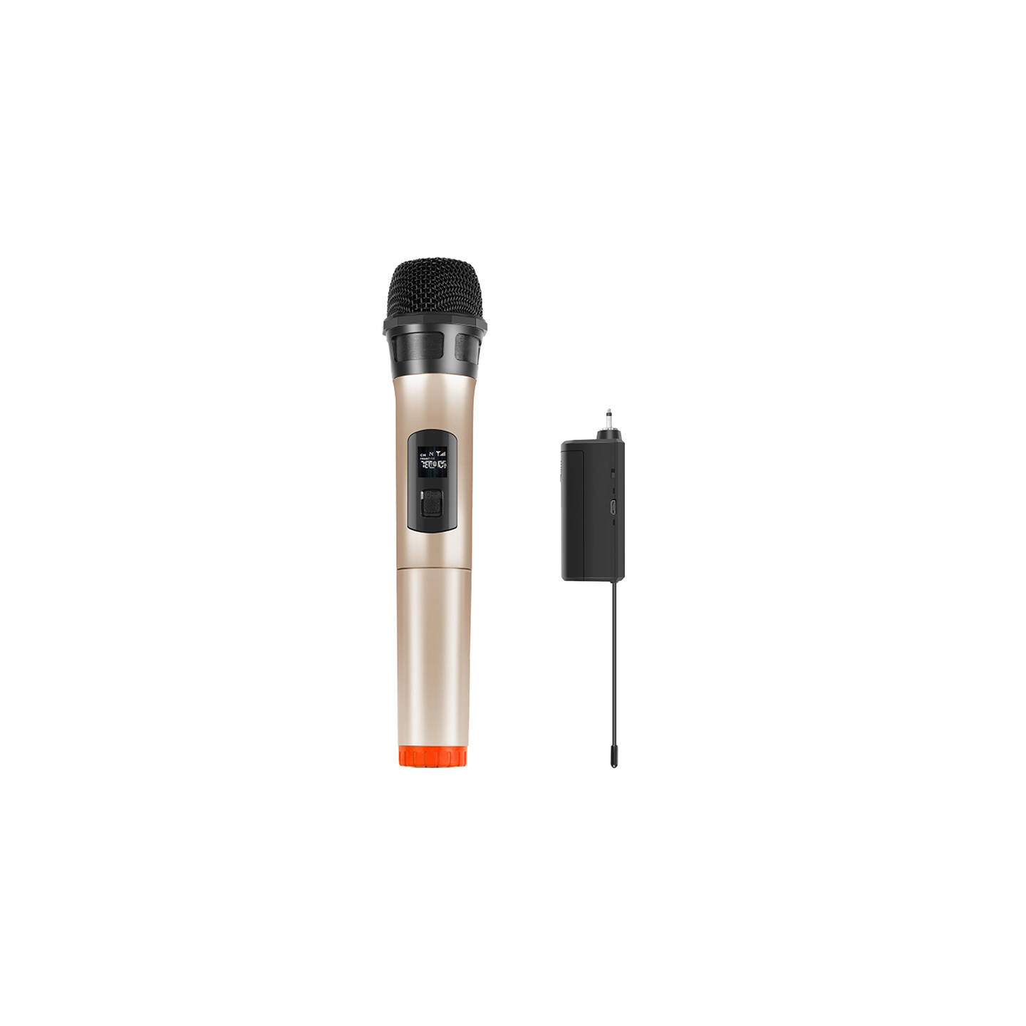 Wireless dynamic microphone UHF PULUZ PU628J 3.5mm (gold)