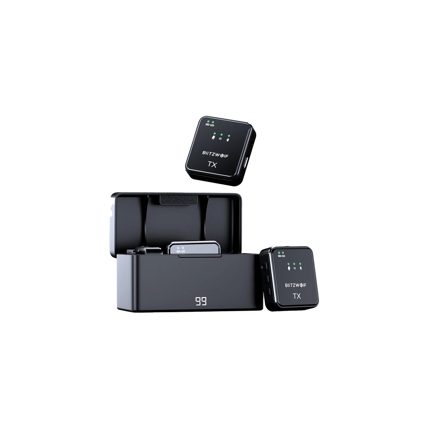 BlitzWolf Wireless Microphone, BW-SX63, 1000mAh (black)