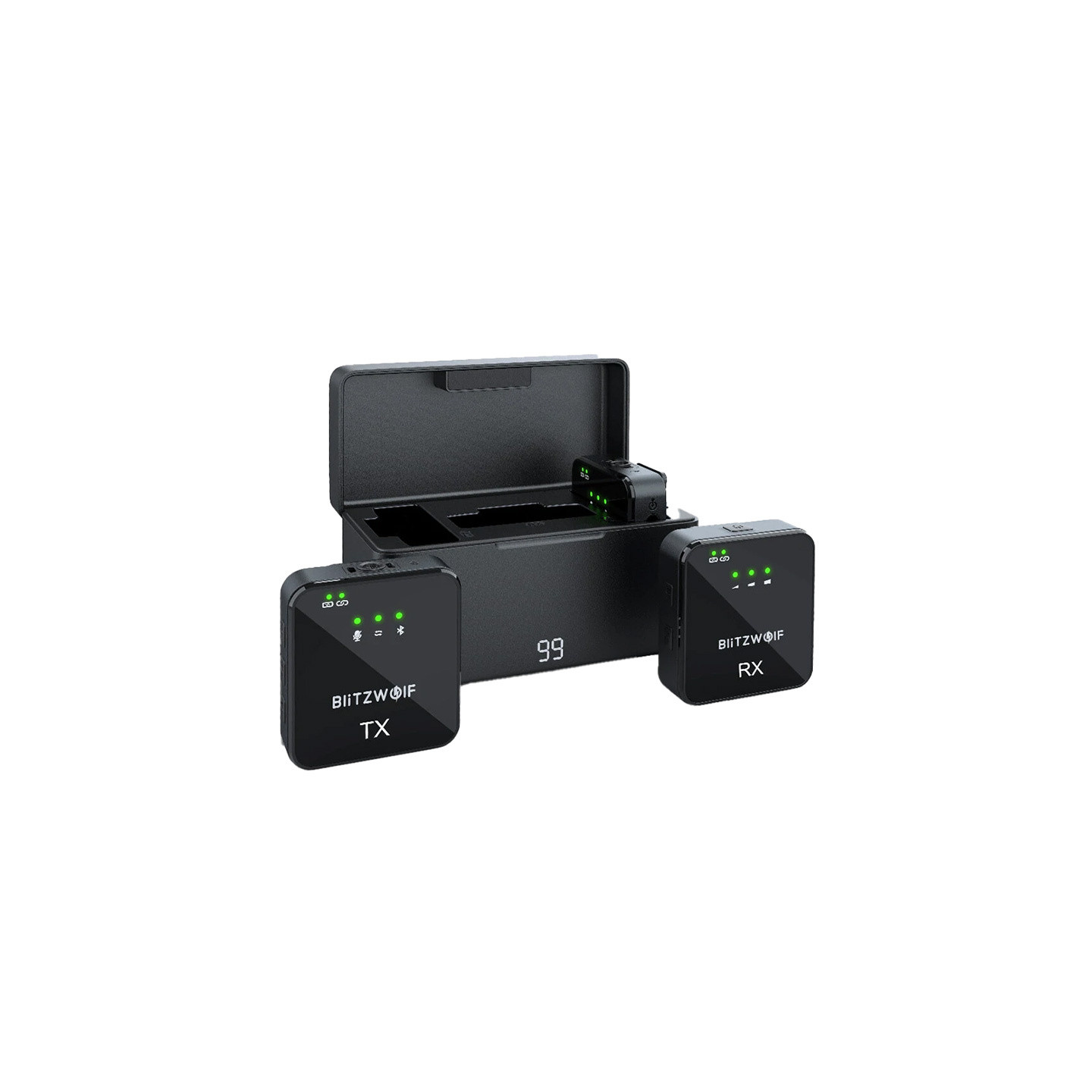 BlitzWolf Wireless Microphone, BW-SX63, 1000mAh (black)