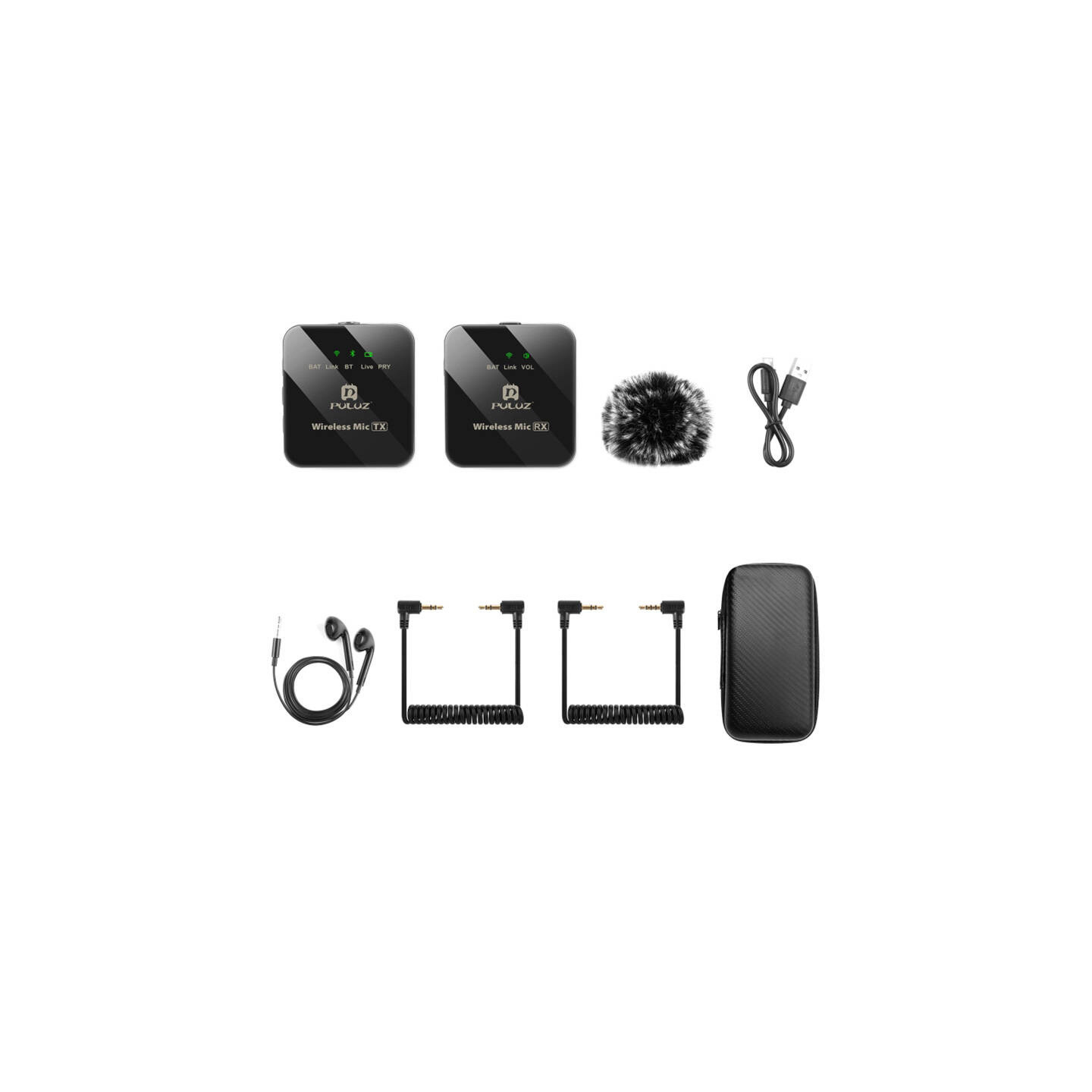 Wireless Lavalier Microphone PULUZ 2 TX + 1 RX