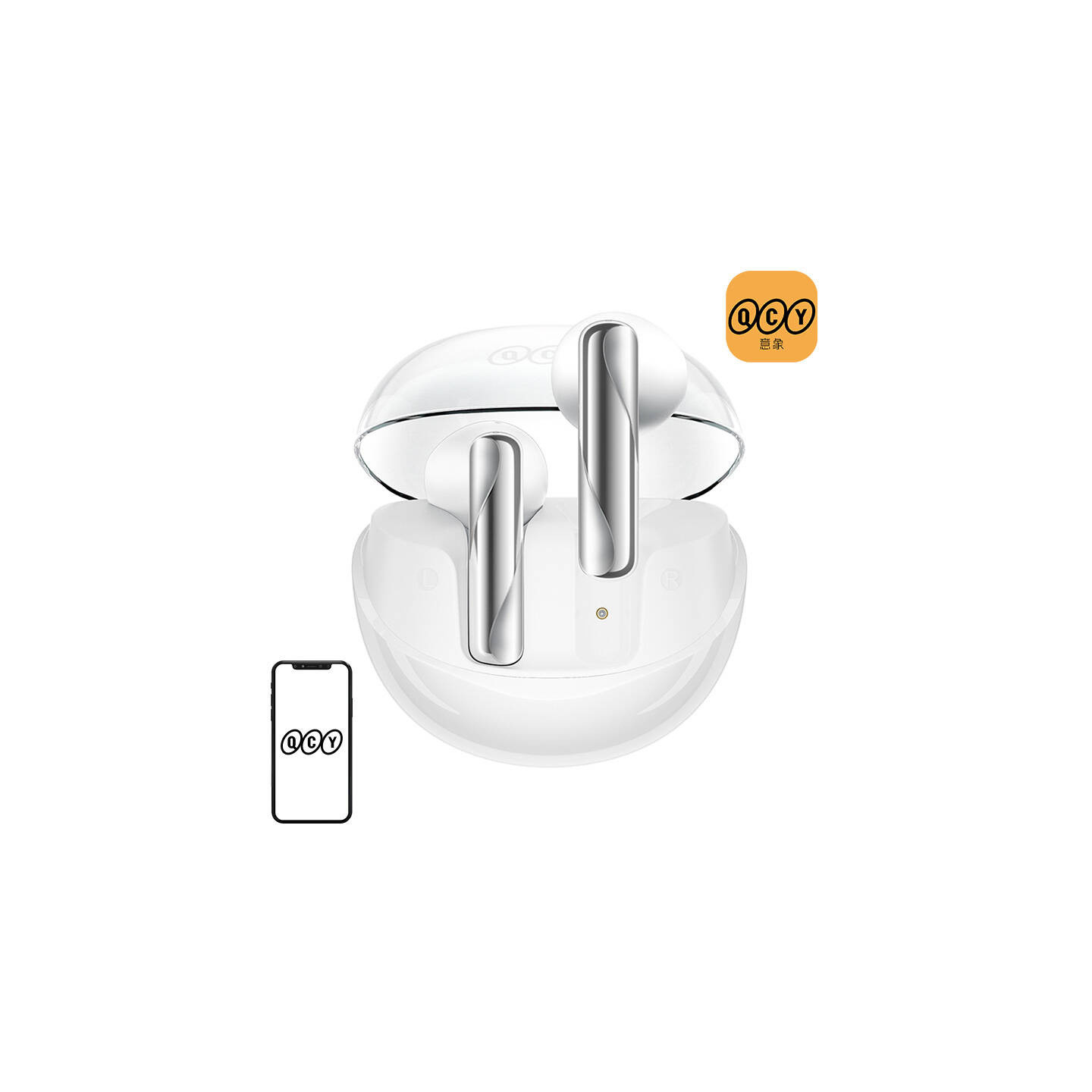TWS QCY AilyBuds Clear T32 Headphones (white)