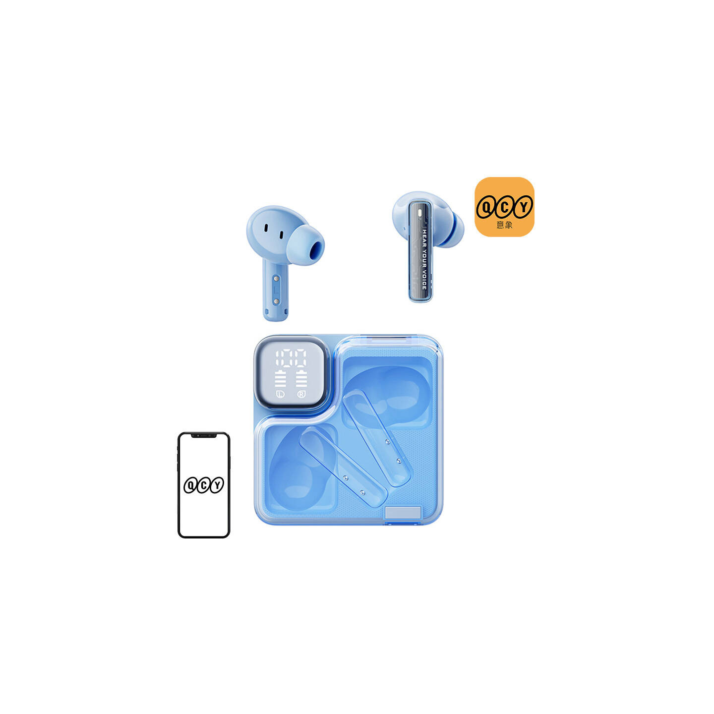 TWS QCY MeloBuds Neo T31 Headphones (blue)