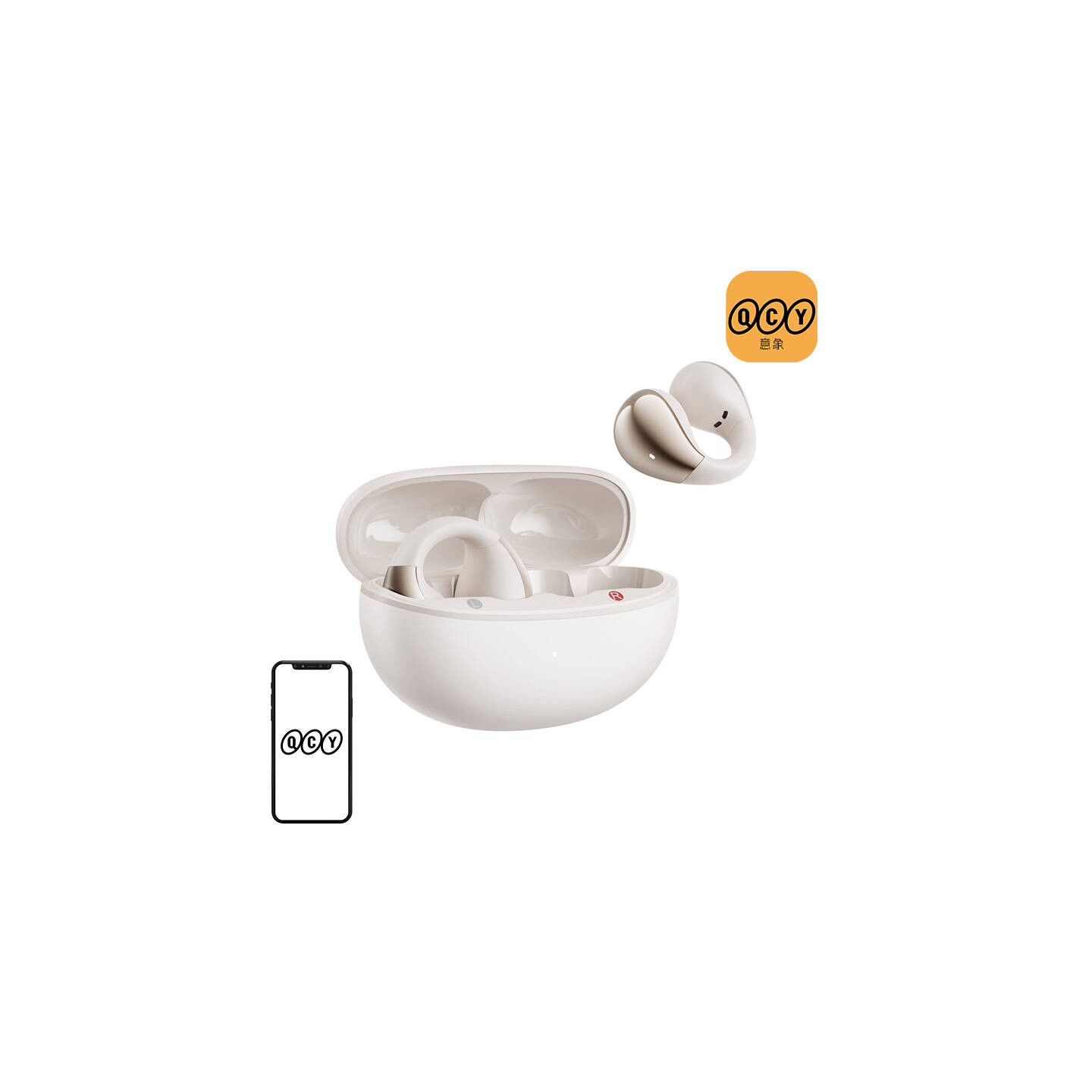 QCY Crossky Clip C30 headphones (white)