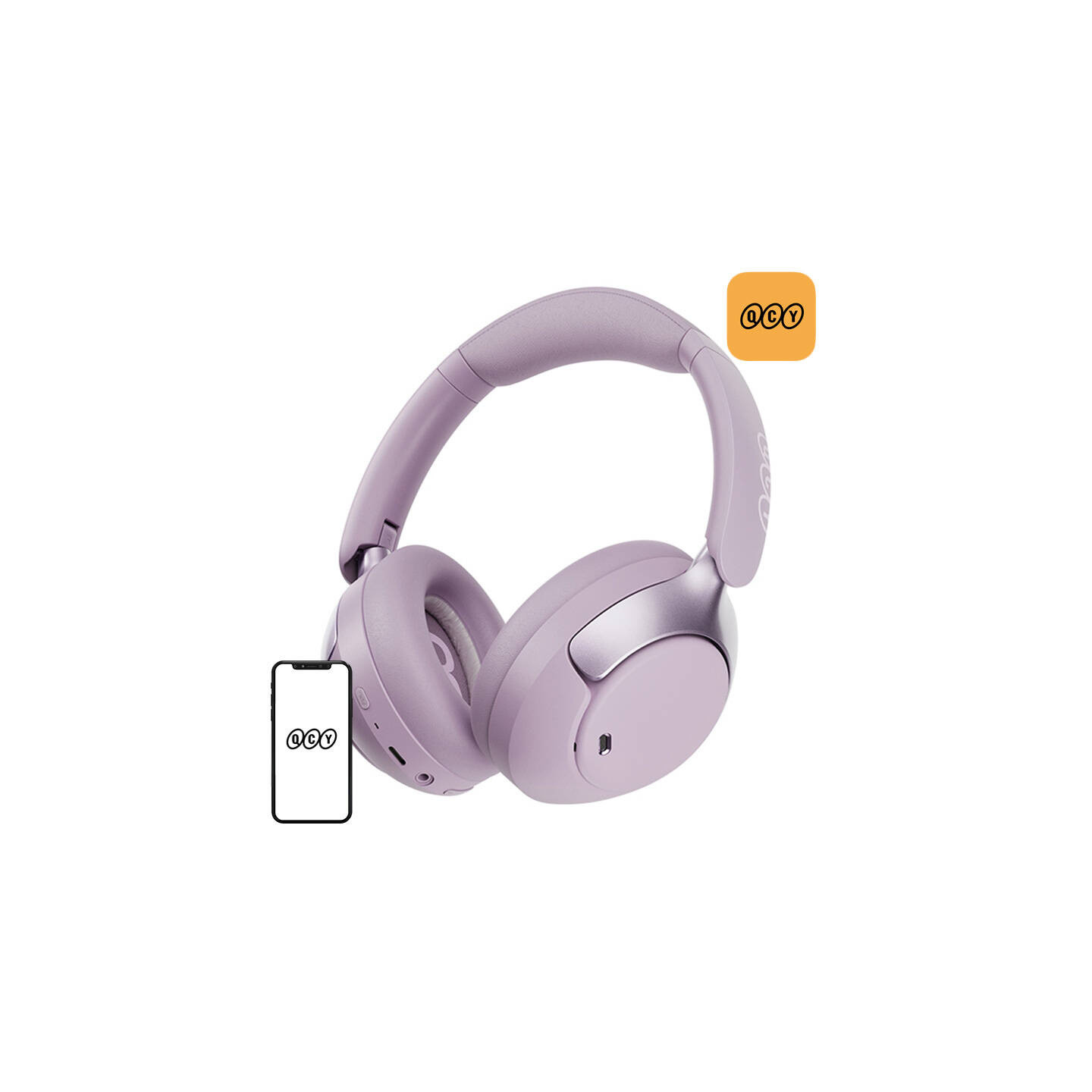 QCY H3 pro ANC wireless headphones (purple)