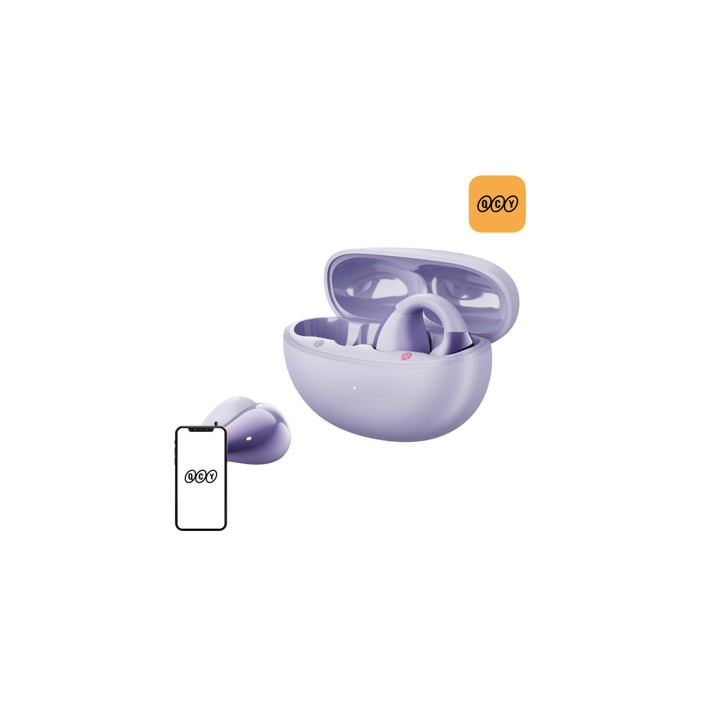 QCY Crossky Clip C30 headphones (purple)