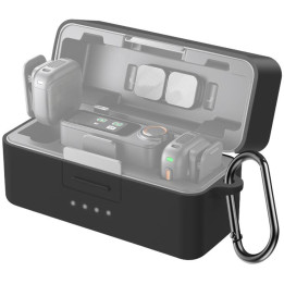 PULUZ Silicone Charging Case Protective Cover for DJI Mic 3 (Black)