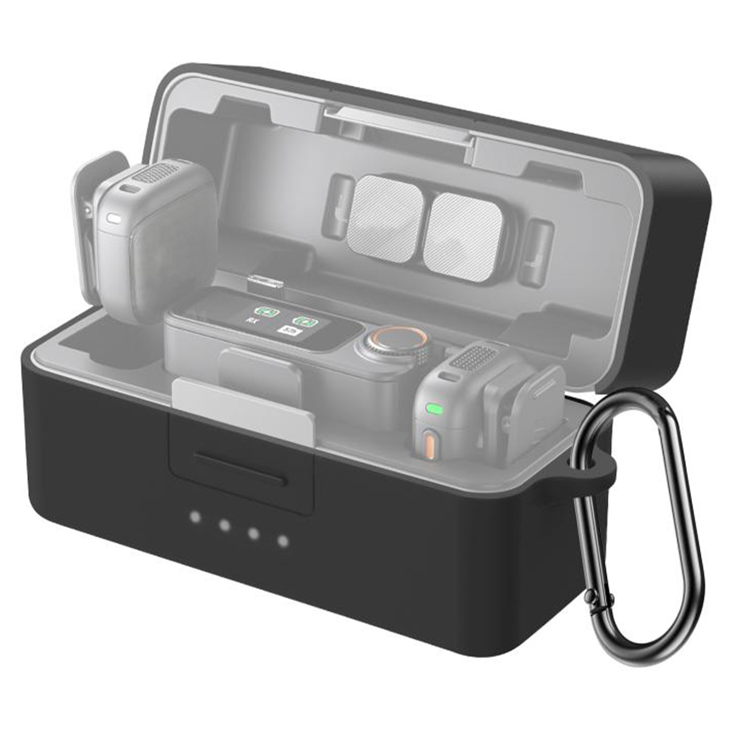 PULUZ Silicone Charging Case Protective Cover for DJI Mic 3 (Black)