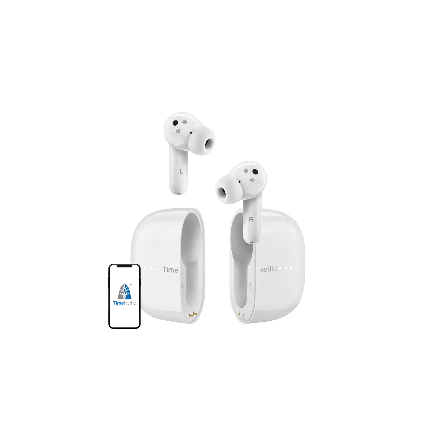 TIMEKETTLE M3 Offline Translation Earbuds (White)