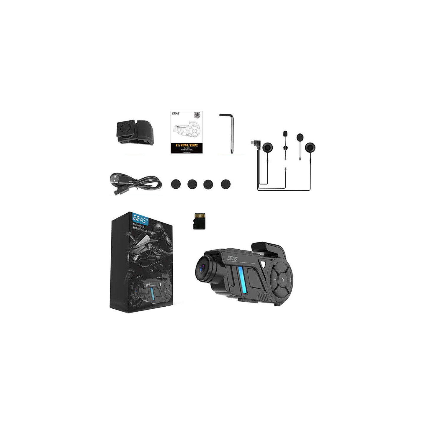Motorcycle intercom with EJEAS K1Pro+ recorder