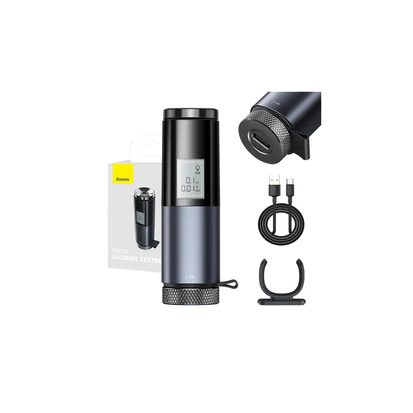 Breathless Electronic Breathalyzer with LCD Baseus (Black)