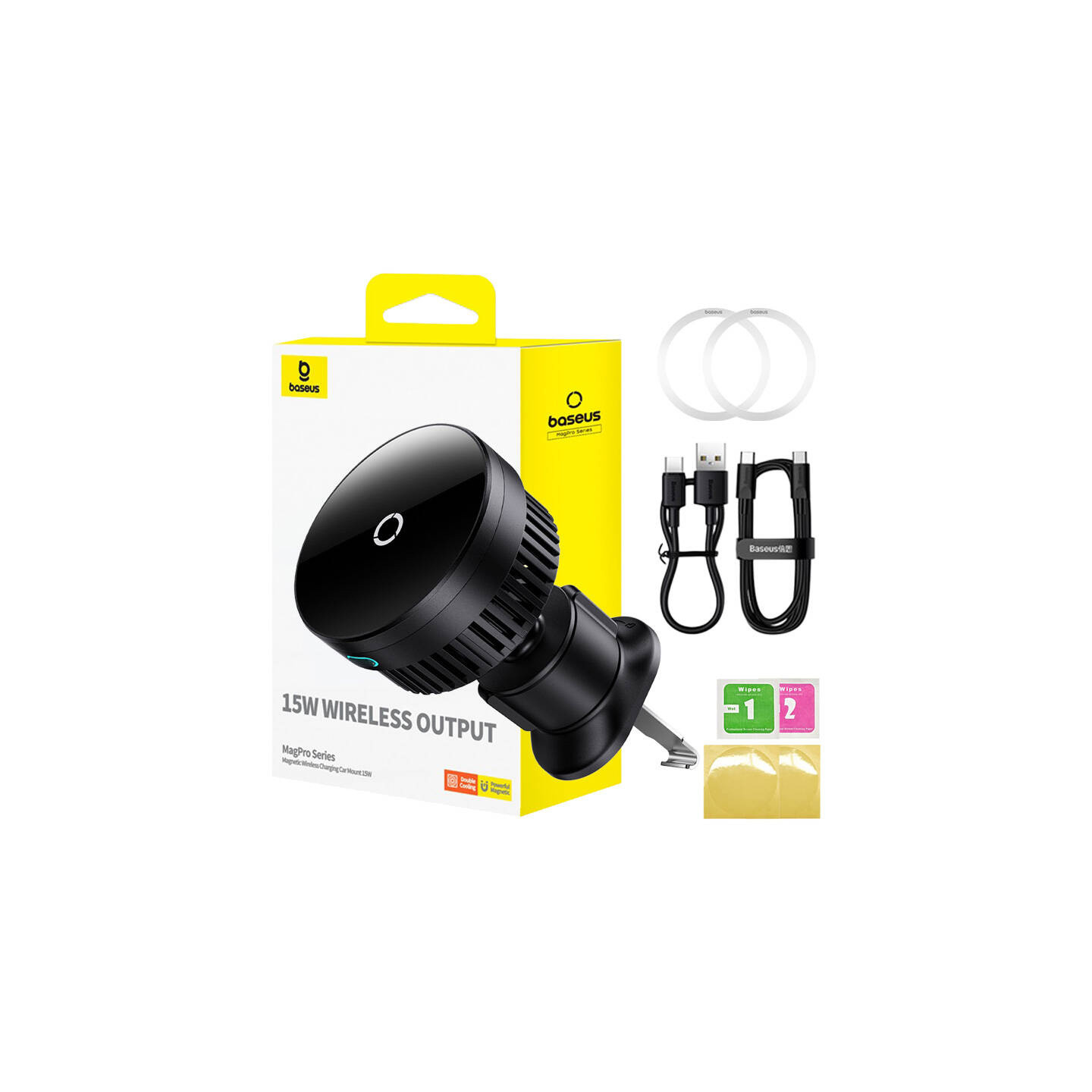 Magnetic Car Phone Holder Baseus MagPro 15W (black)