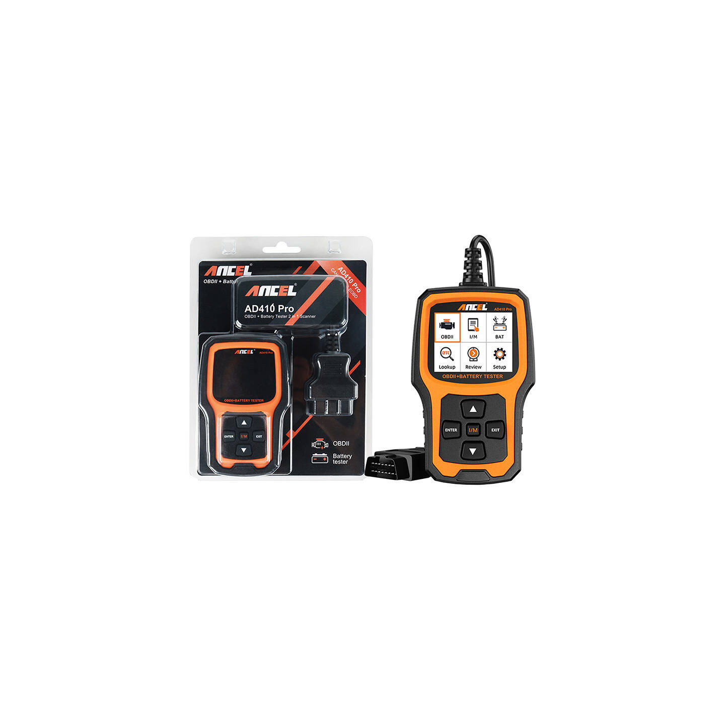 2in1 Diagnostic Scanner OBD2 and Battery Tester Ancel AD410 PRO