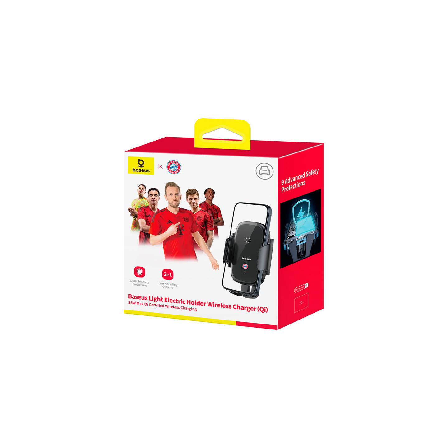 Baseus car holder with 15W charger (black) Bayern edition