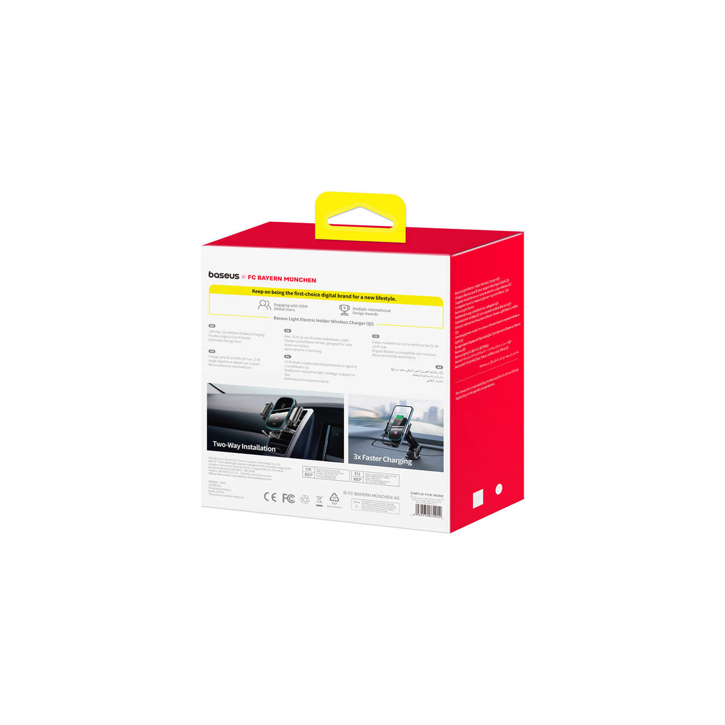 Baseus car holder with 15W charger (black) Bayern edition