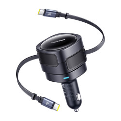View product Baseus Enjoyment Max car charger with USB-C+USB-C cables 60W Black