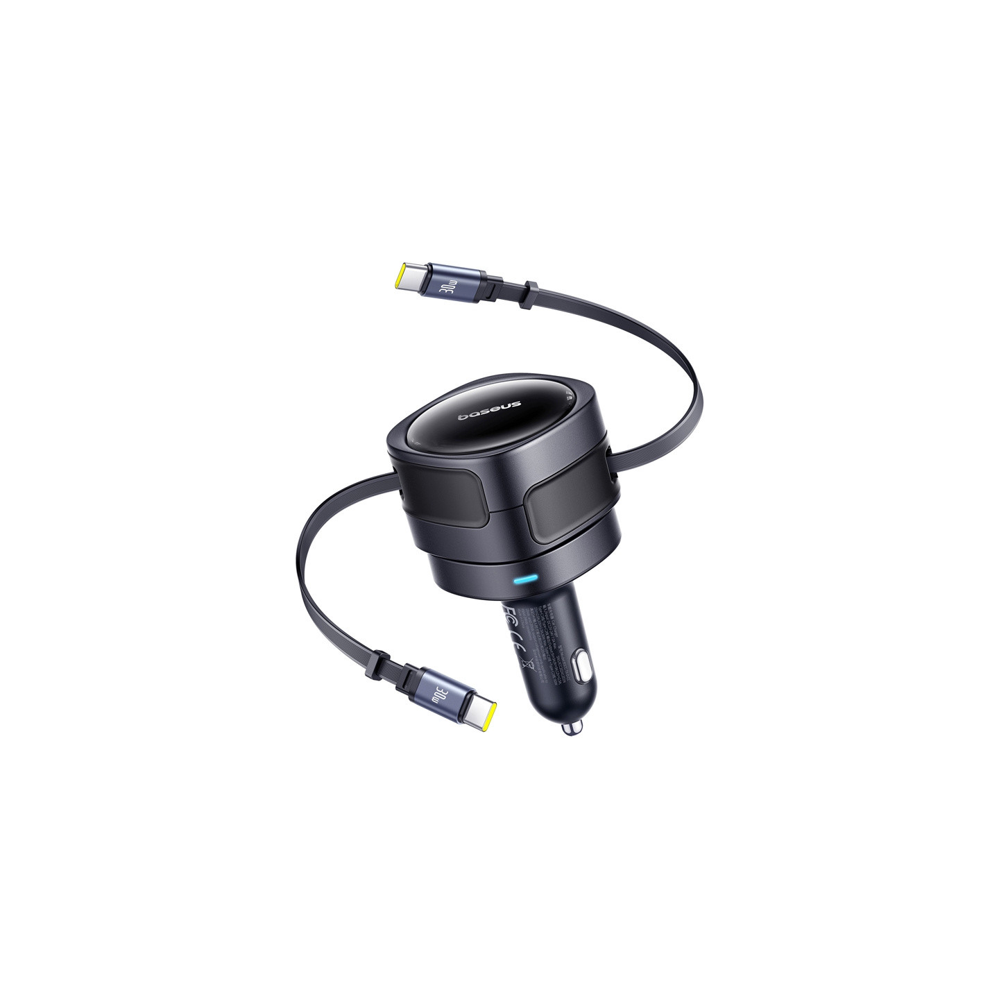 Baseus Enjoyment Max car charger with USB-C+USB-C cables 60W Black