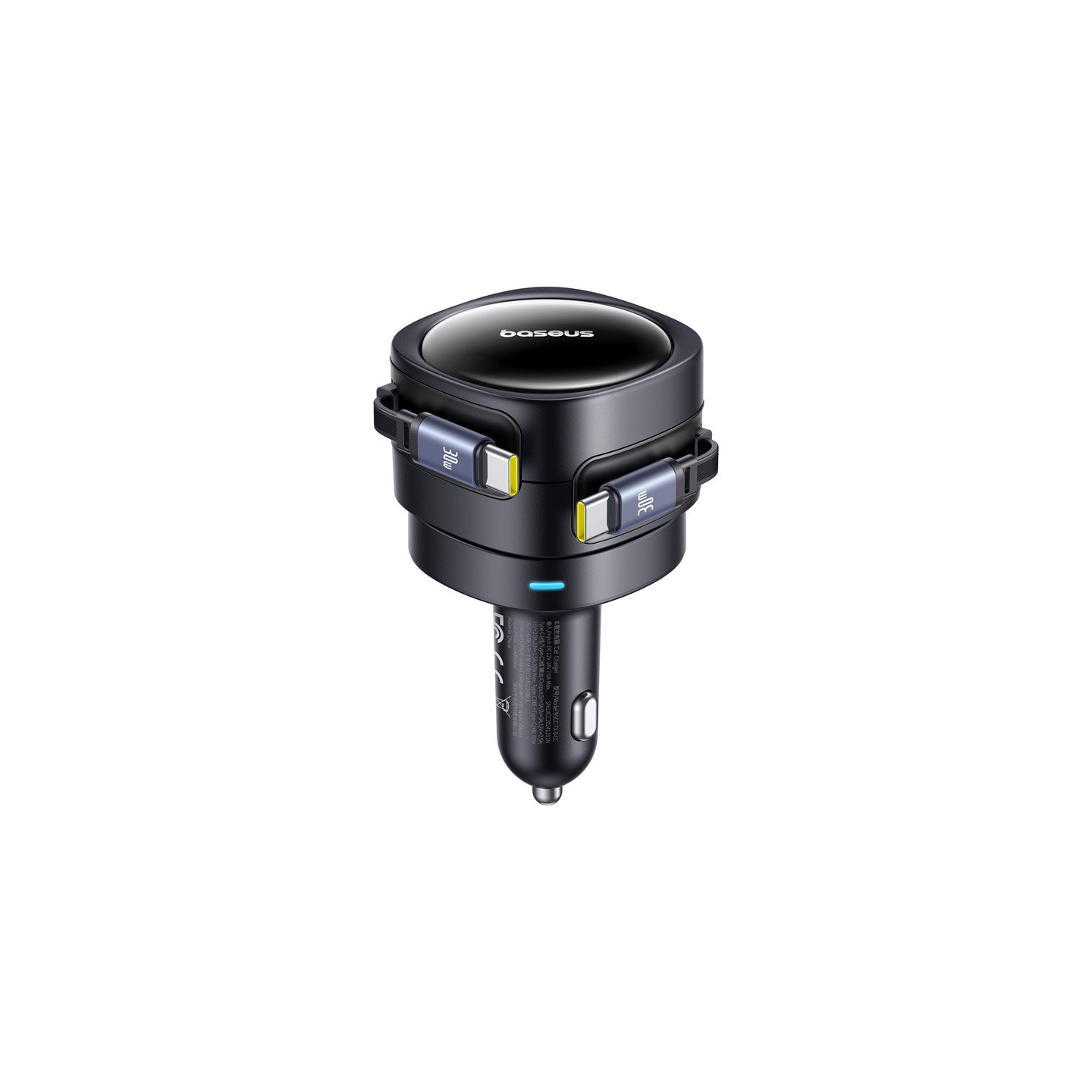 Baseus Enjoyment Max car charger with USB-C+USB-C cables 60W Black