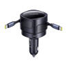Baseus Enjoyment Max car charger with USB-C+USB-C cables 60W Black