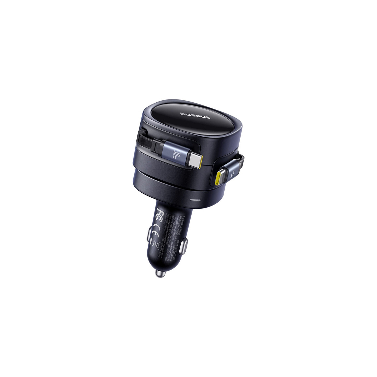 Baseus Enjoyment Max car charger with USB-C+USB-C cables 60W Black