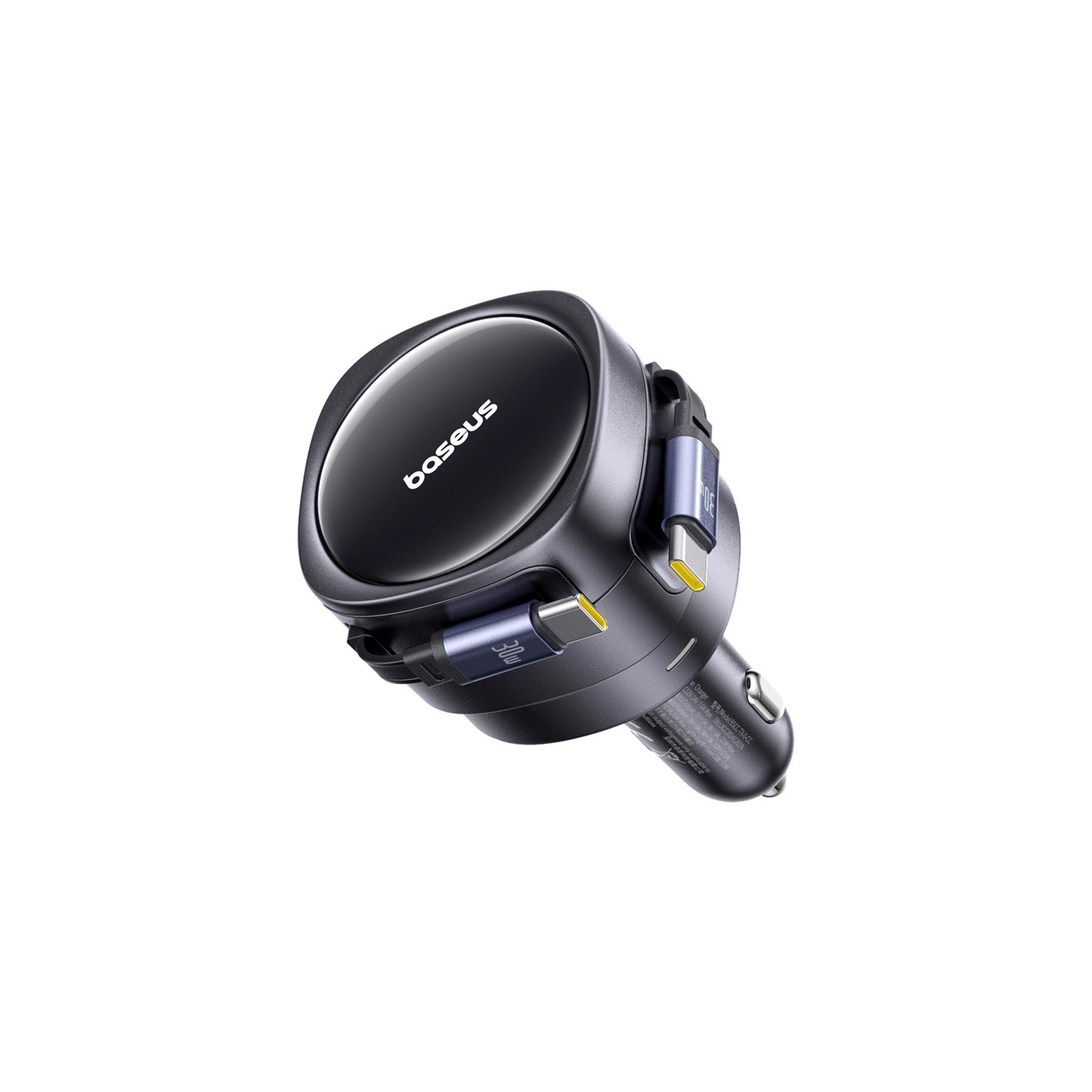 Baseus Enjoyment Max car charger with USB-C+USB-C cables 60W Black
