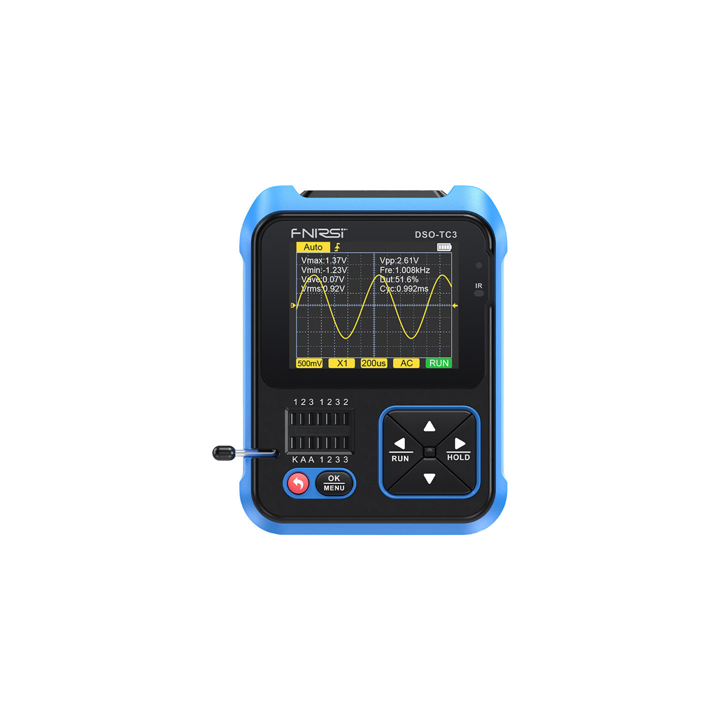 FNIRSI Handheld Digital Oscilloscope Transistor Tester SigGen 3 in 1 DSO-TC3