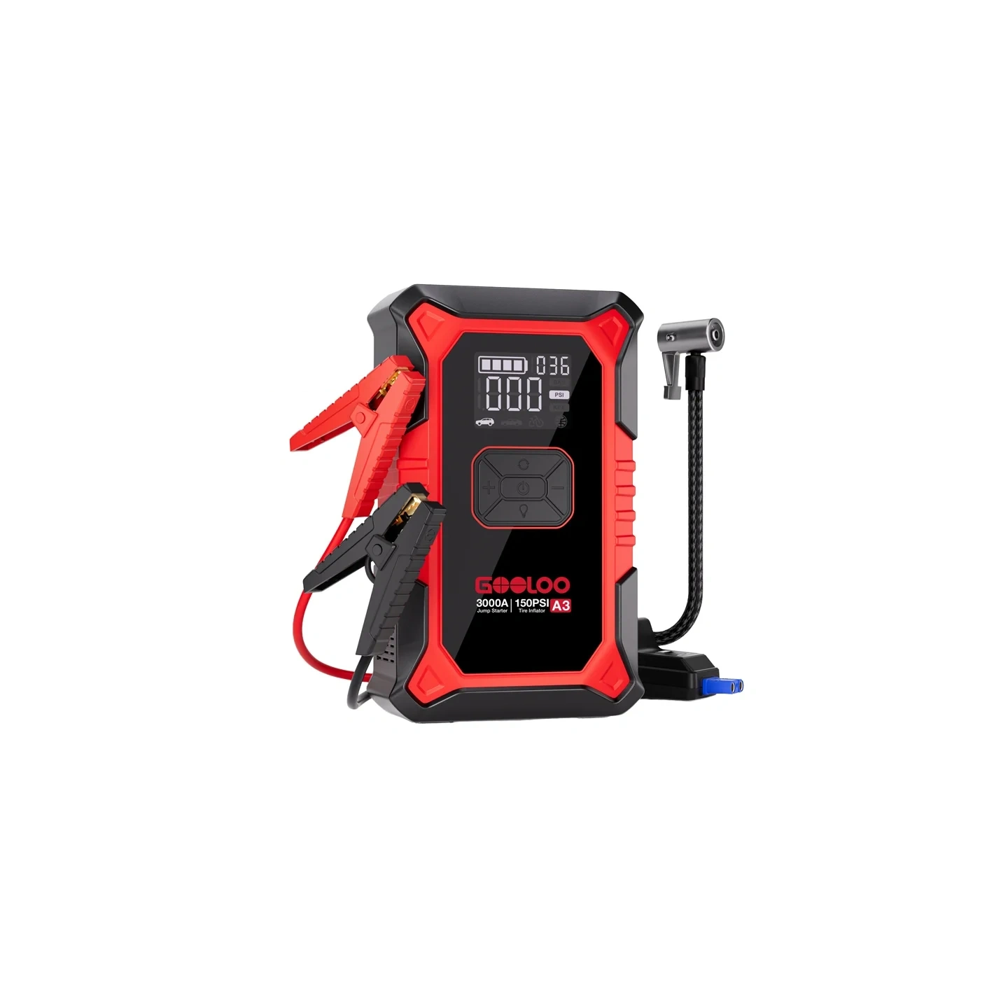 GOOLOO A3 2-in-1 Jump Starter with Compressor