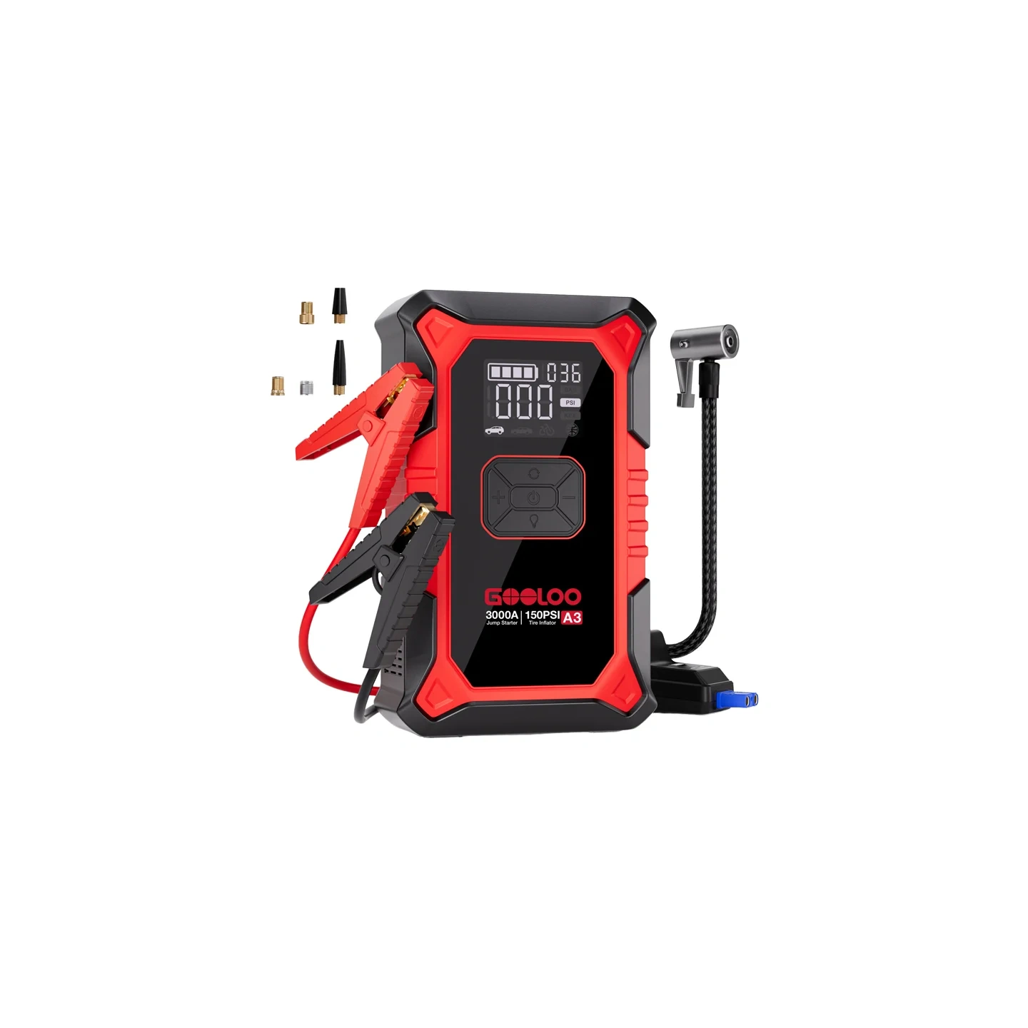 GOOLOO A3 2-in-1 Jump Starter with Compressor