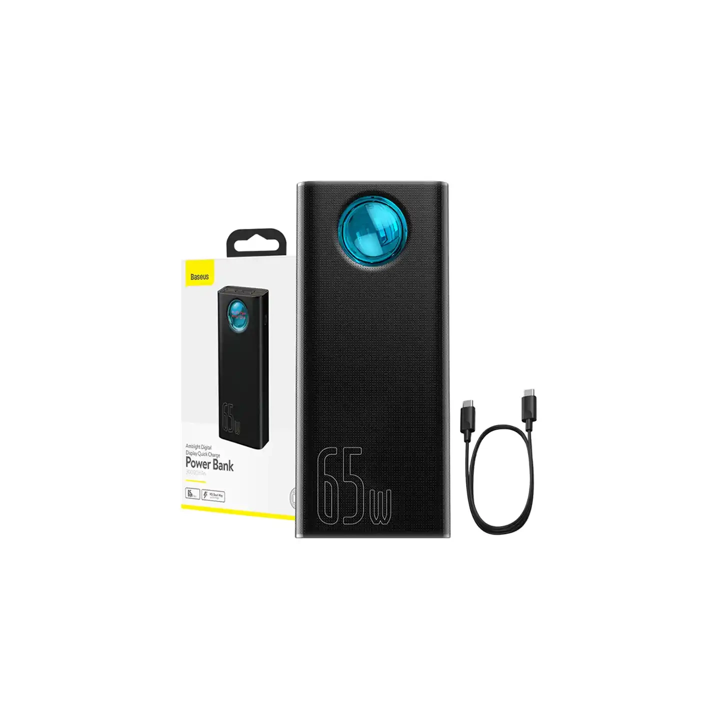 Powerbank Baseus Amblight 30000mAh, 4xUSB, USB-C, 65W (black)