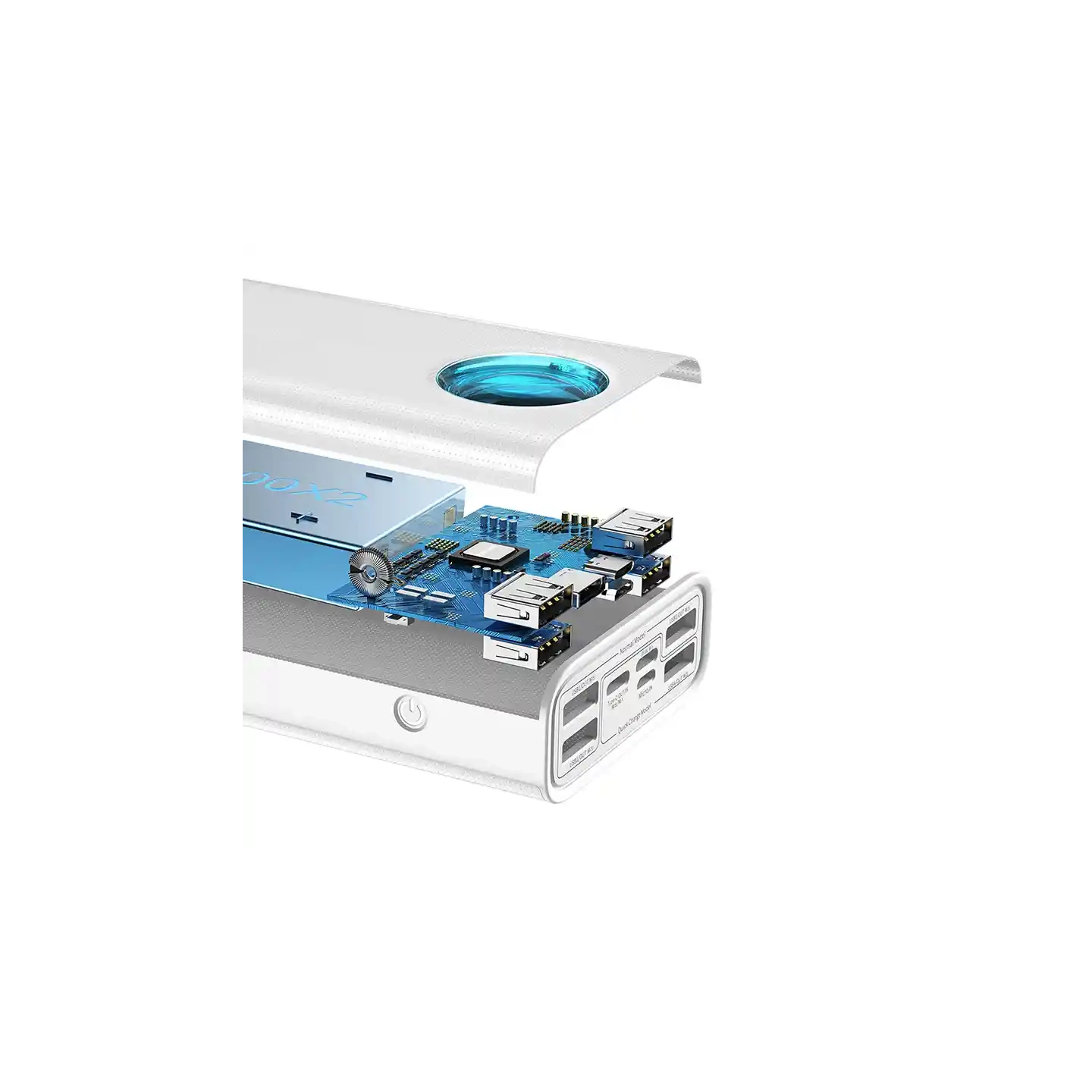 Powerbank Baseus Amblight 30000mAh, 4xUSB, USB-C, 65W (white)