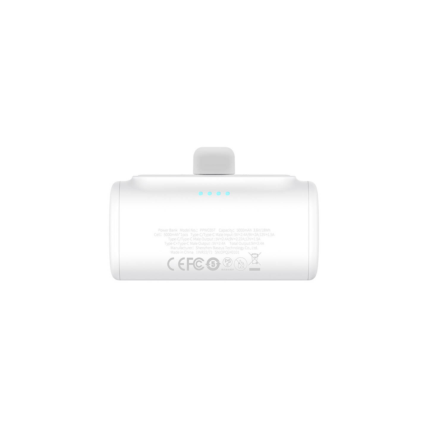 Powerbank Baseus Compact 5000mAh, 20W, USB-C (biały)