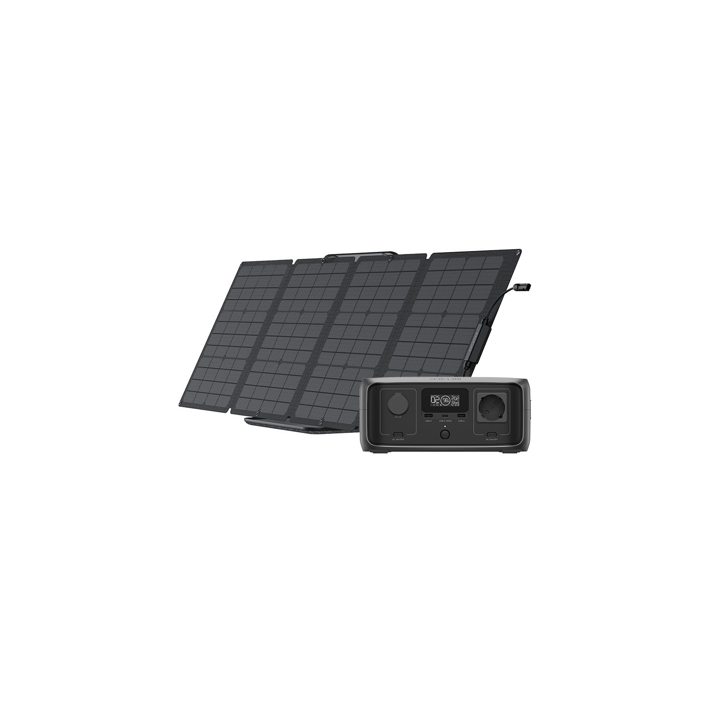 EcoFlow River 3 power station + 110W photovoltaic panel.