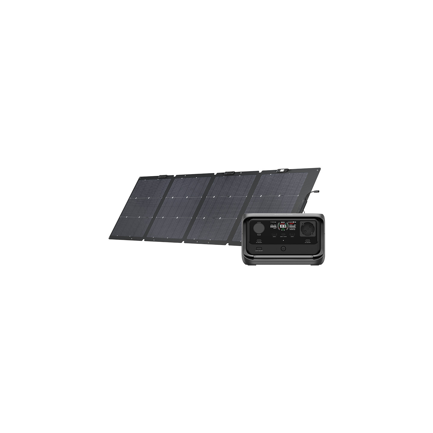 EcoFlow River 3 Plus power station + 220W photovoltaic panel.
